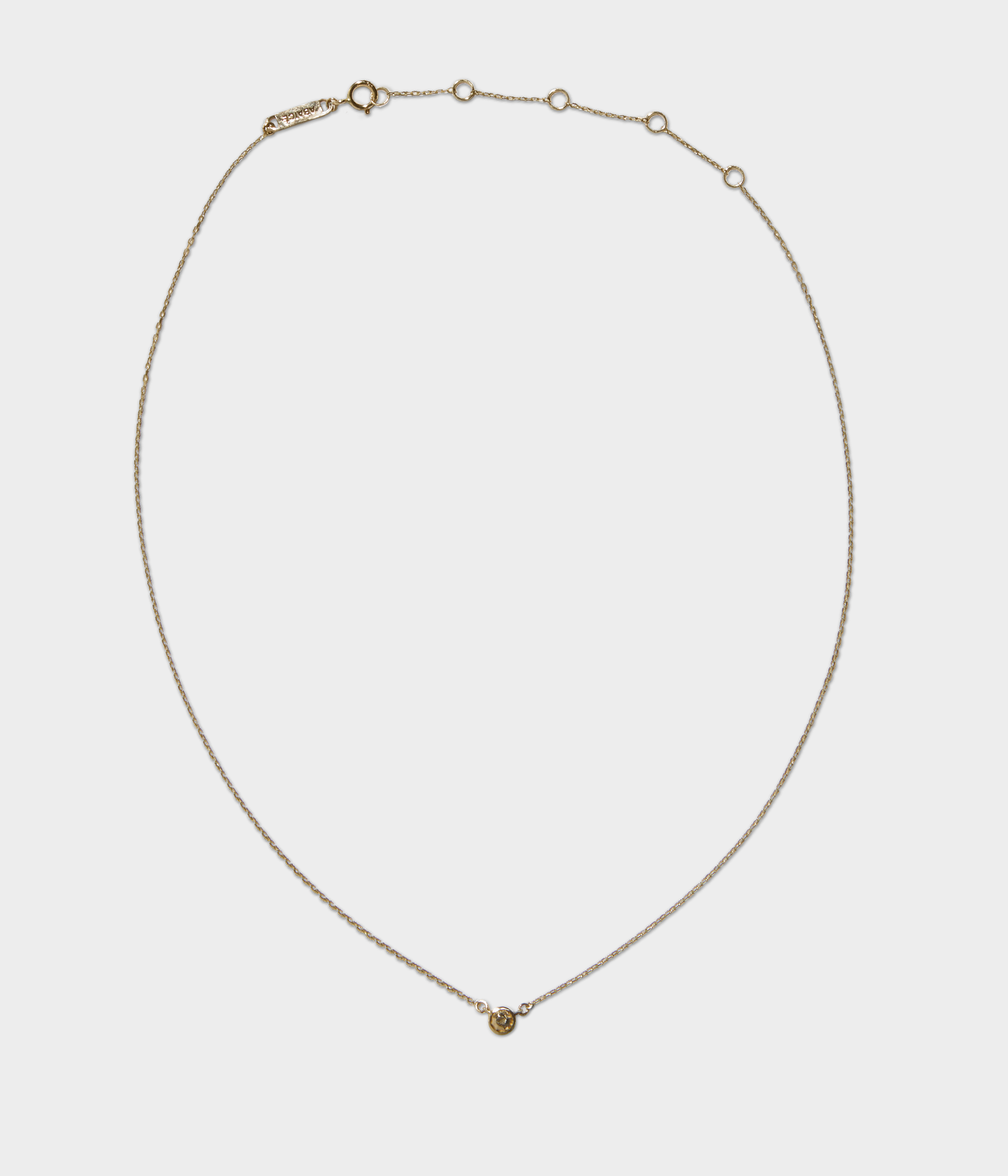 Mini-stone bezel necklace 14K