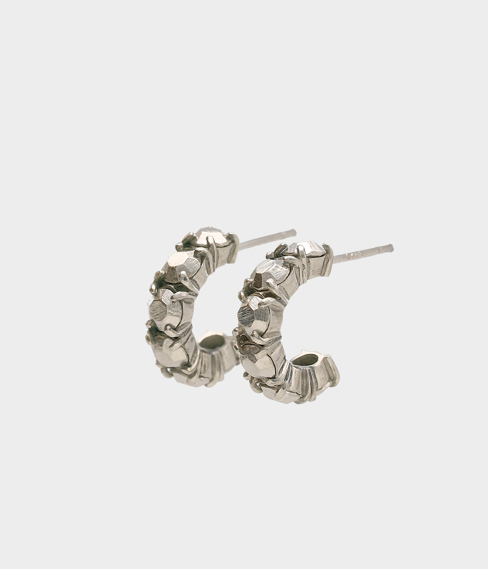 Mini-stone hoop earrings