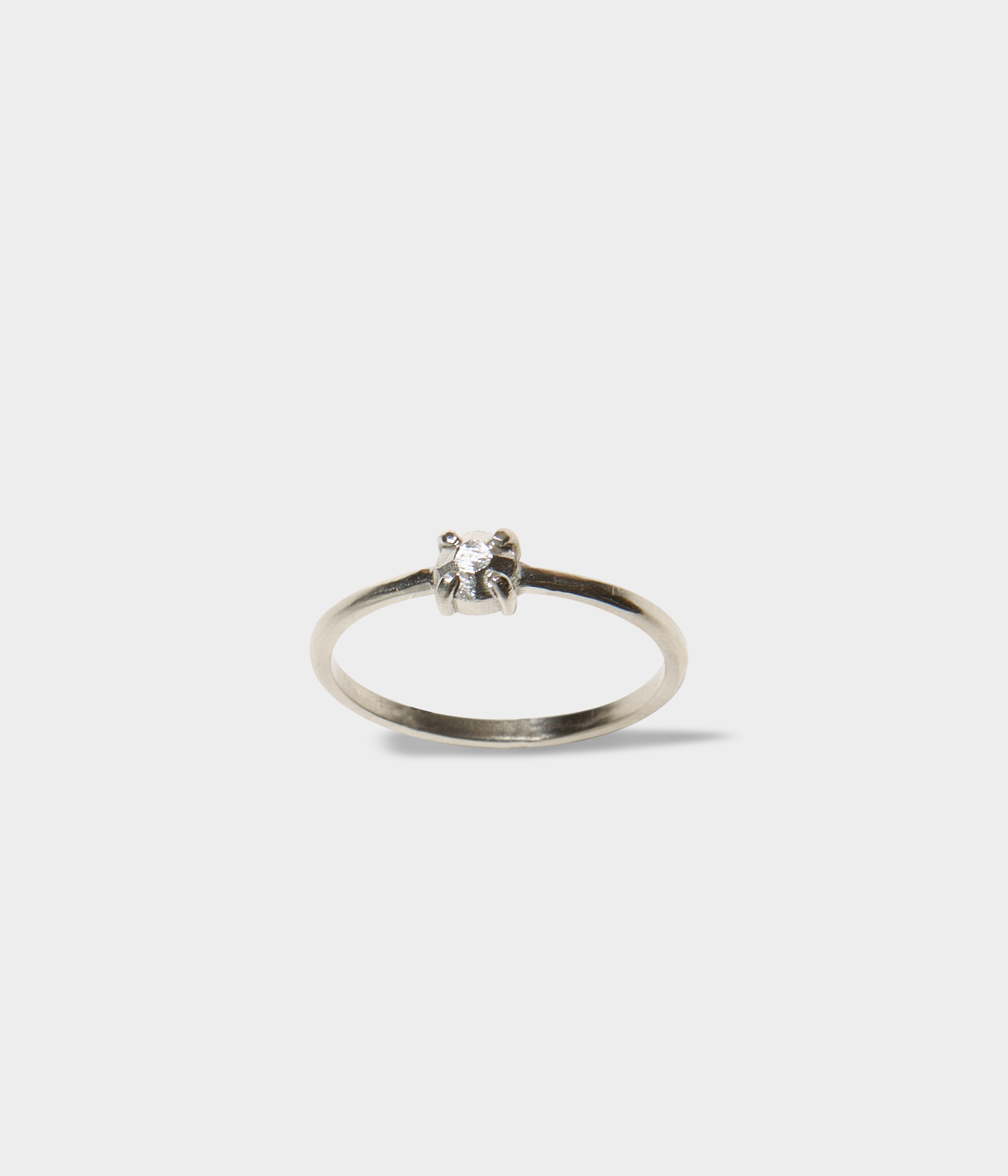 Mini-stone prong ring - SILVER