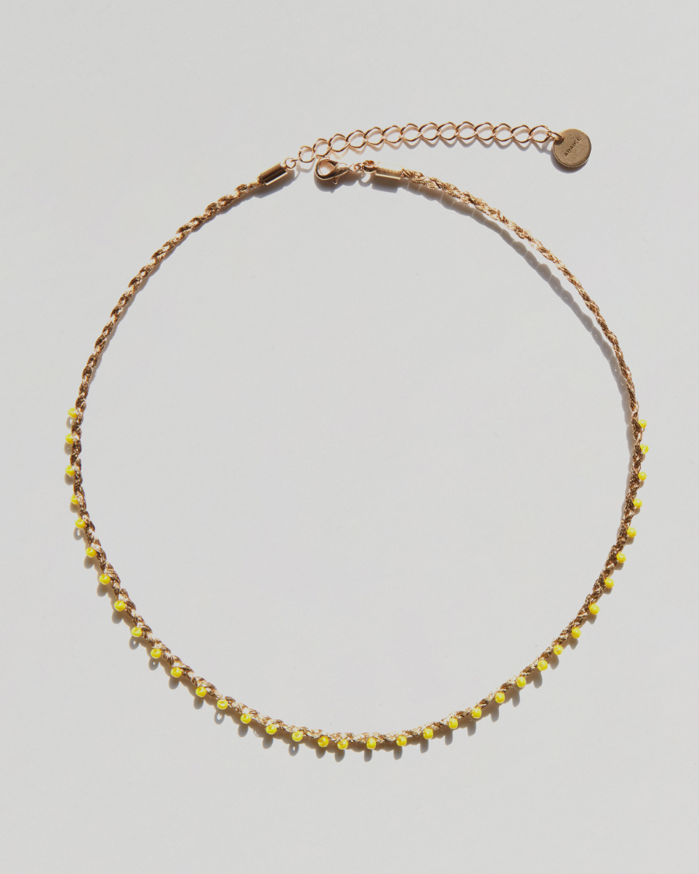 Golden thread beaded necklace (yellow)